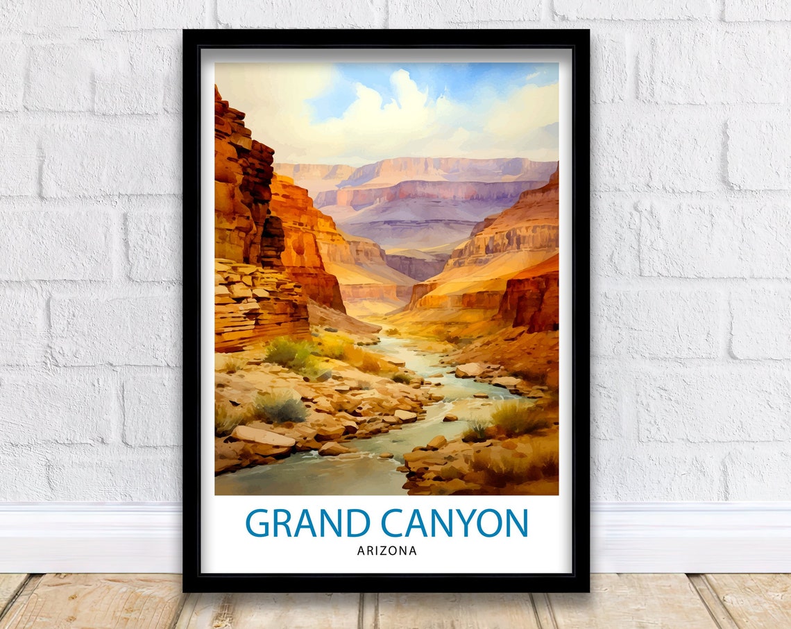 Grand Canyon Travel Print Grand Canyon Wall Art Grand Canyon Decor Grand Canyon Illustration Travel Poster Gift For Grand Canyon - Image 2