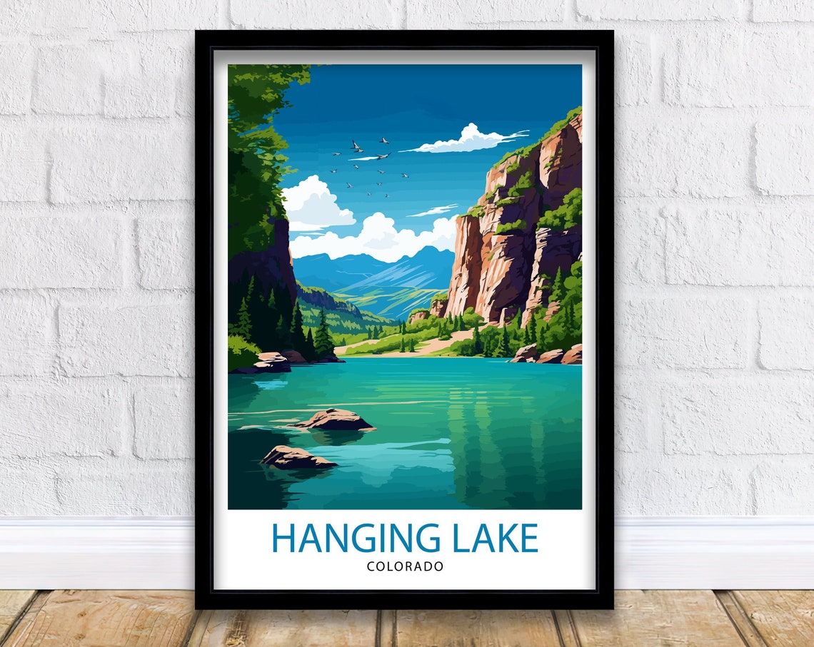 Hanging Lake Colorado Travel Print Colorado Wall Decor Hanging Lake Poster Rocky Mountain Travel Prints Colorado Art Print Hanging Lake