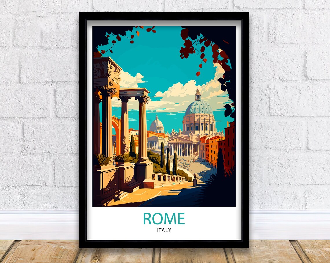 Rome Italy Travel Poster, Travel Gift For Rome