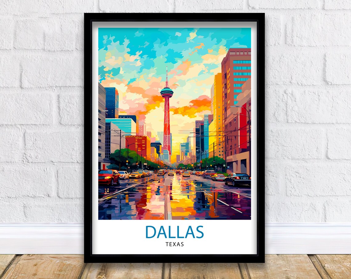 Dallas Texas Travel Print, USA Travel Poster