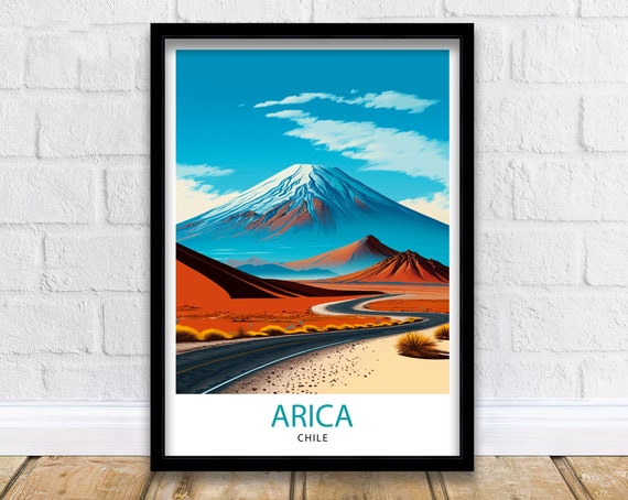 Arica Chile Travel Print Arica Wall Decor Arica Home Living Decor Chile Illustration Travel Poster Gift For Arica Chile Home Decor