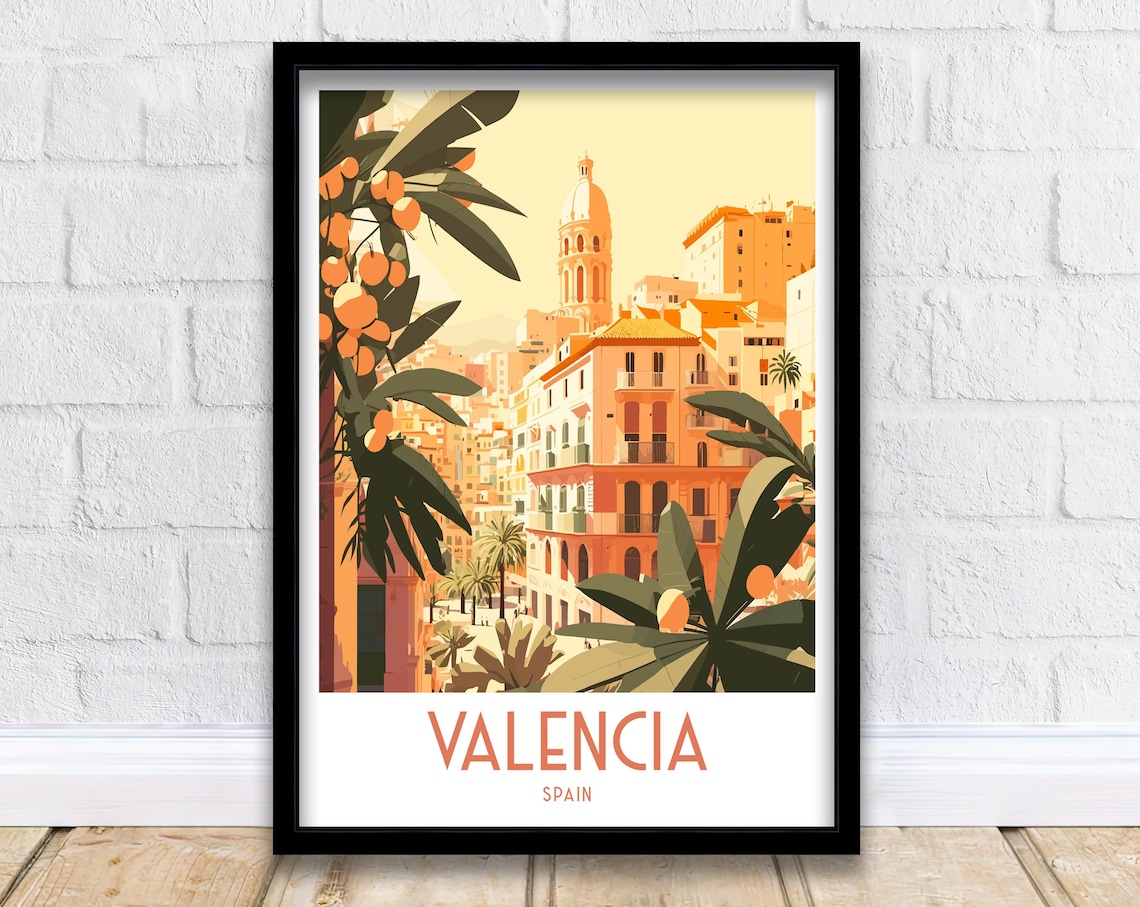 Valencia Travel Poster, City Print for Home Decor