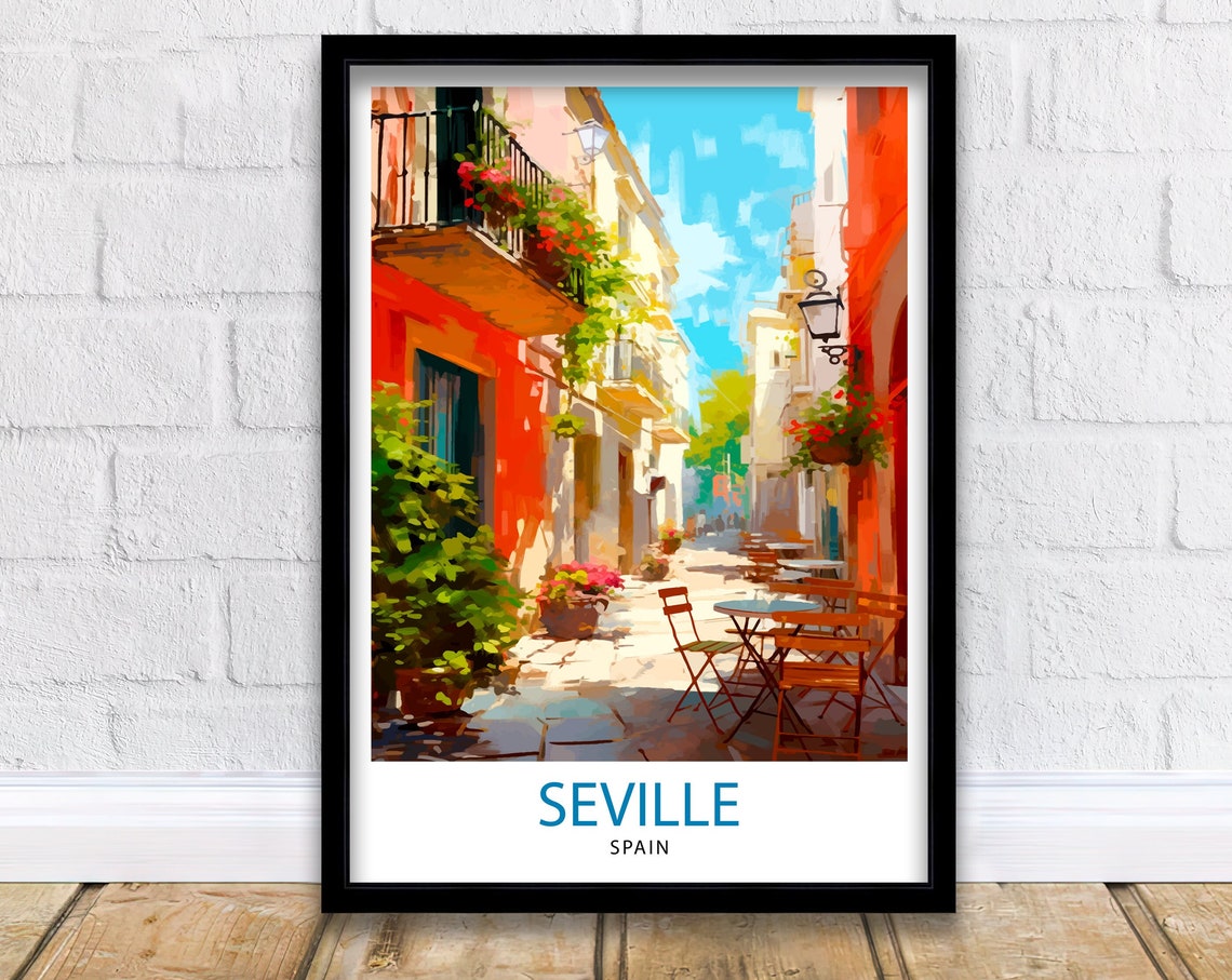 Seville Travel Print Seville Spain Seville Wall Art Seville Seville Poster Spain Wall Art Seville Art Spain Poster