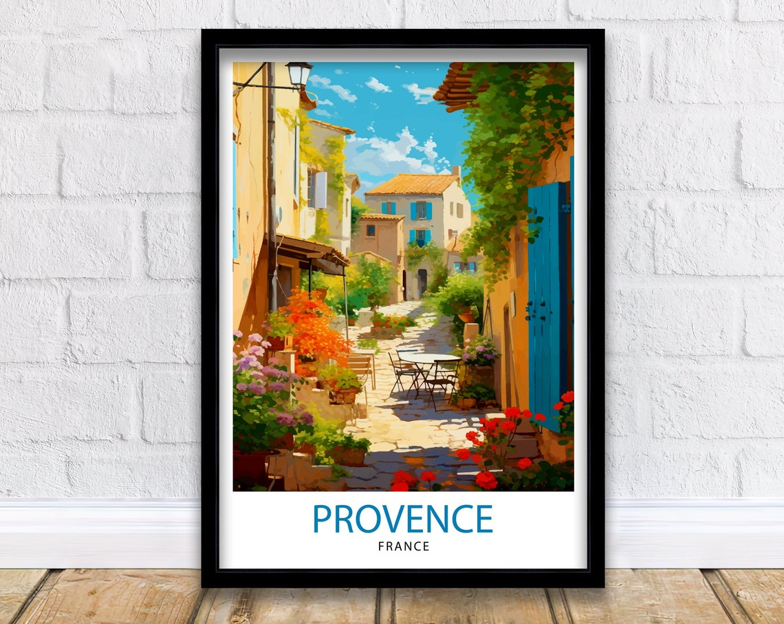 Provence France Travel Print Provence Wall Decor Provence Home Living Decor Provence France Illustration Travel Poster Gift For Provence