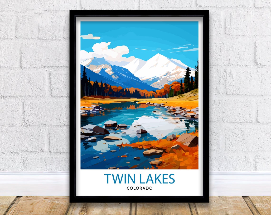 Twin Lakes Colorado Travel Print Colorado Wall Decor Twin Lakes Poster Rocky Mountain Travel Prints Colorado Art Print Twin Lakes