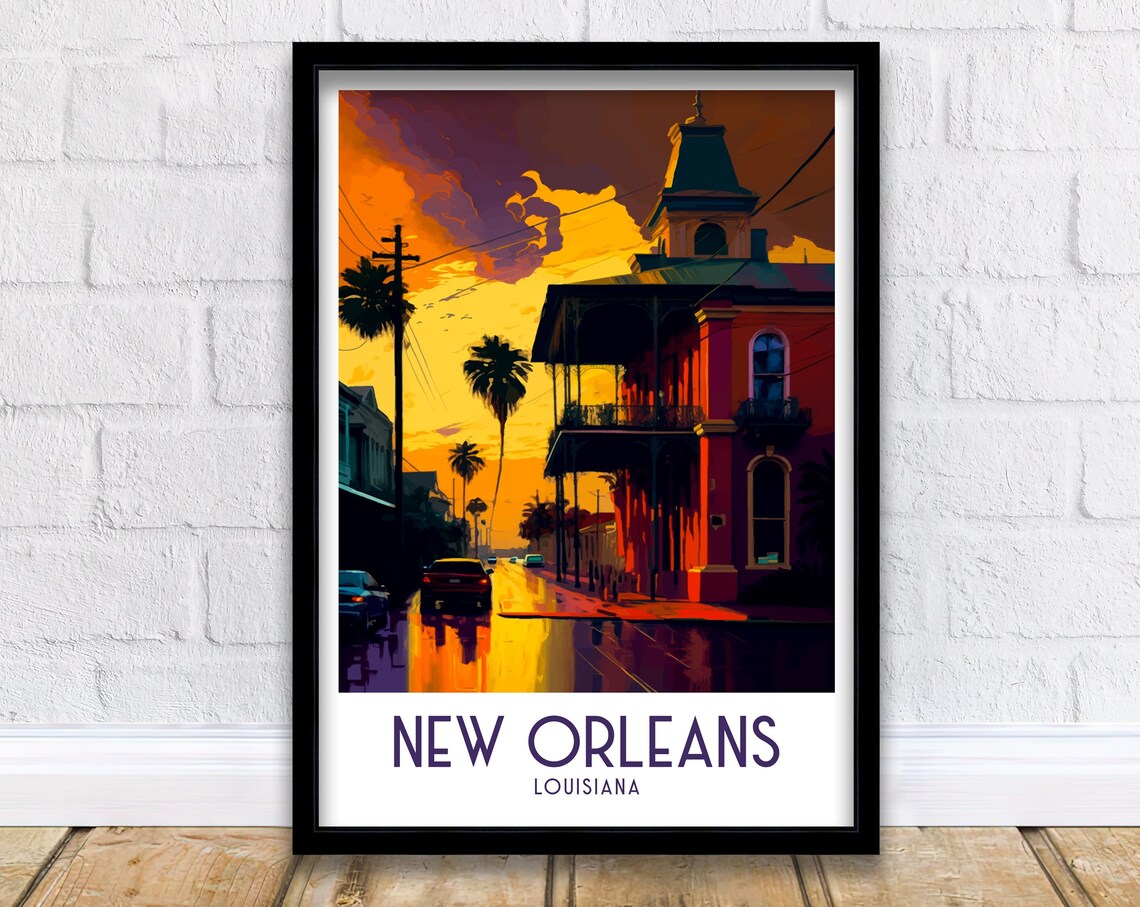 New Orleans Travel Poster, Louisiana Decor