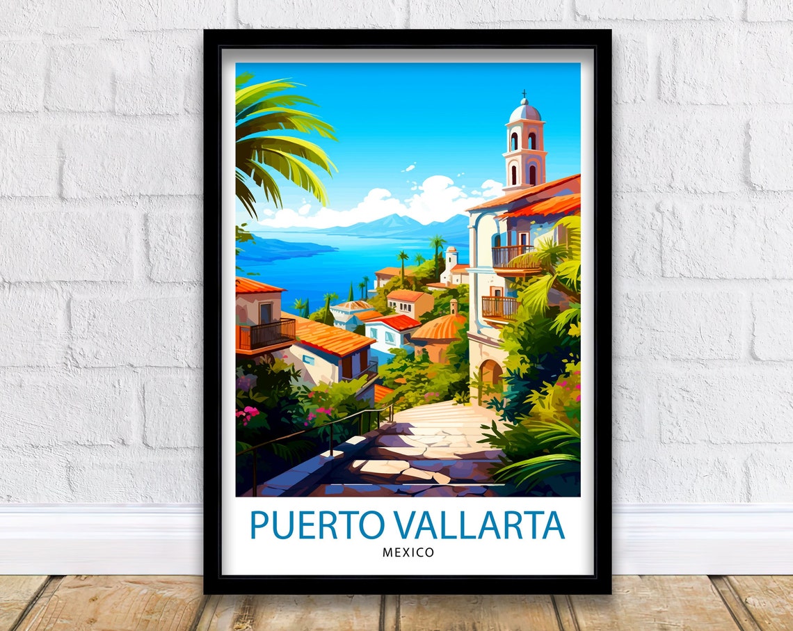 Puerto Vallarta Mexico Travel Print Puerto Vallarta Wall Decor Puerto Vallarta Poster Mexico Travel Prints Puerto Vallarta Art Print
