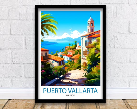 Puerto Vallarta Mexico Travel Print Puerto Vallarta Wall Decor Puerto Vallarta Poster Mexico Travel Prints Puerto Vallarta Art Print