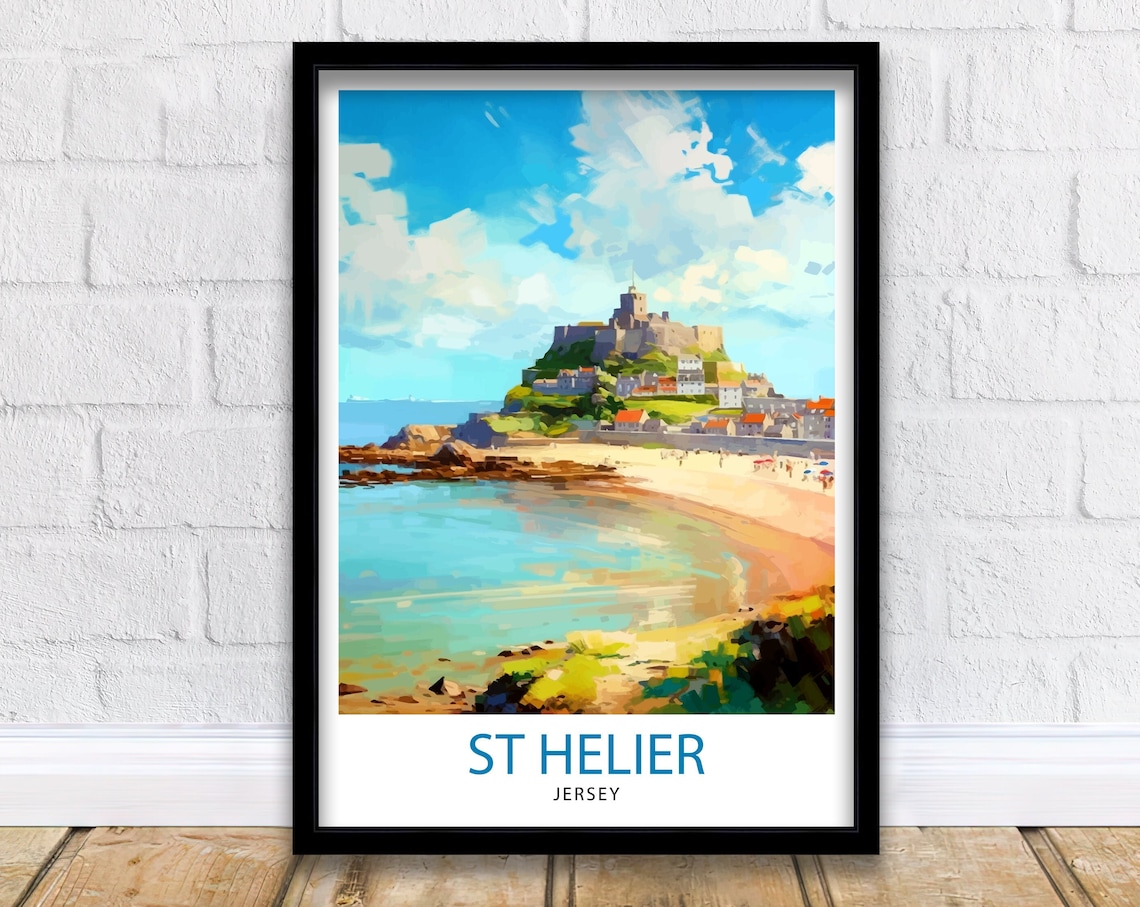 St Helier Jersey Travel Poster, Wall Decor