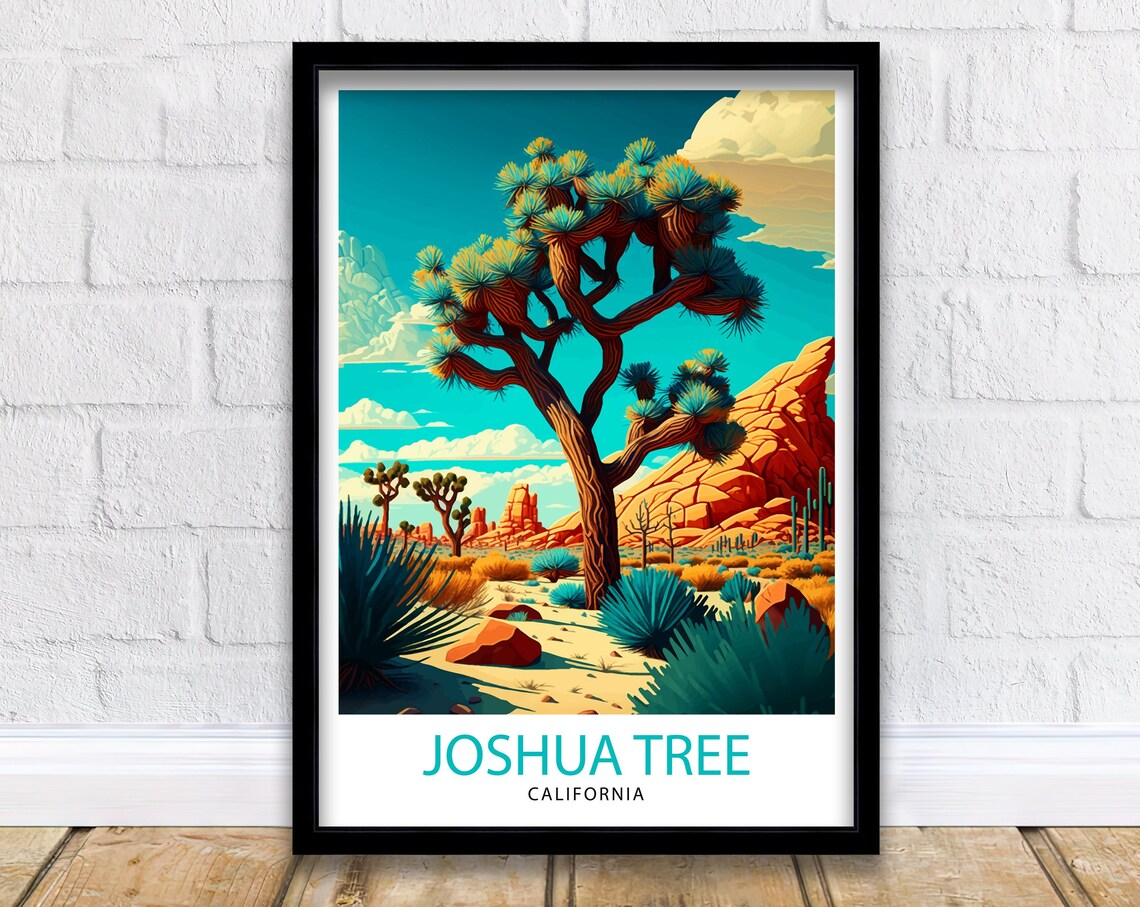 Joshua Tree California Illustration Wall Art Print