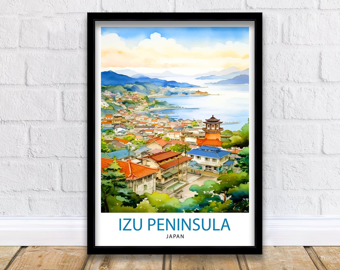 Izu Peninsula Japan Travel Print Izu Wall Decor Izu Poster Japan Travel Prints Izu Art Print Izu Illustration Izu Wall Art