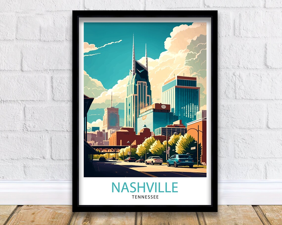Nashville Travel Poster, Tennessee Travel Print