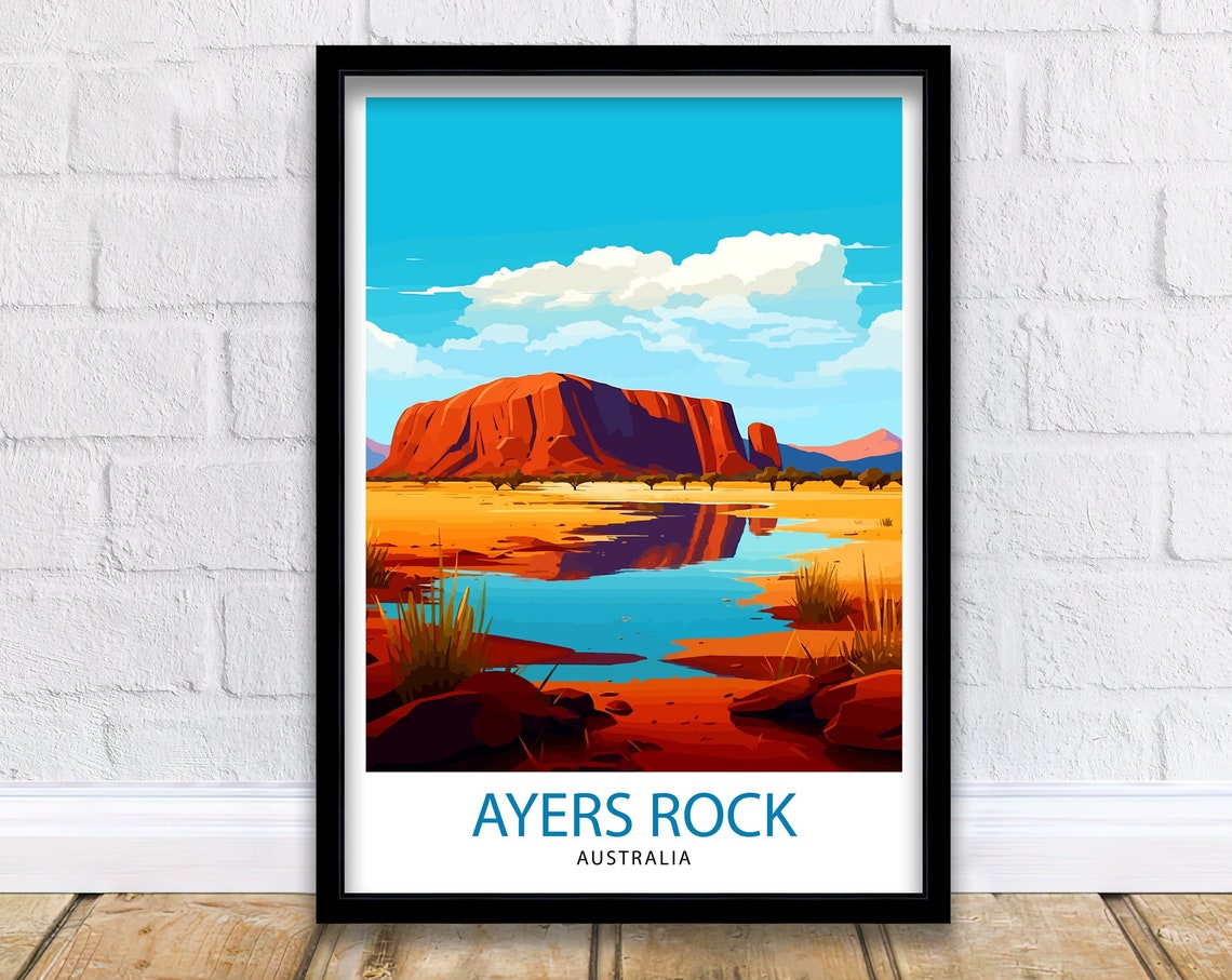Ayers Rock Australia Uluru Sunset Desert Landscape Art Poster