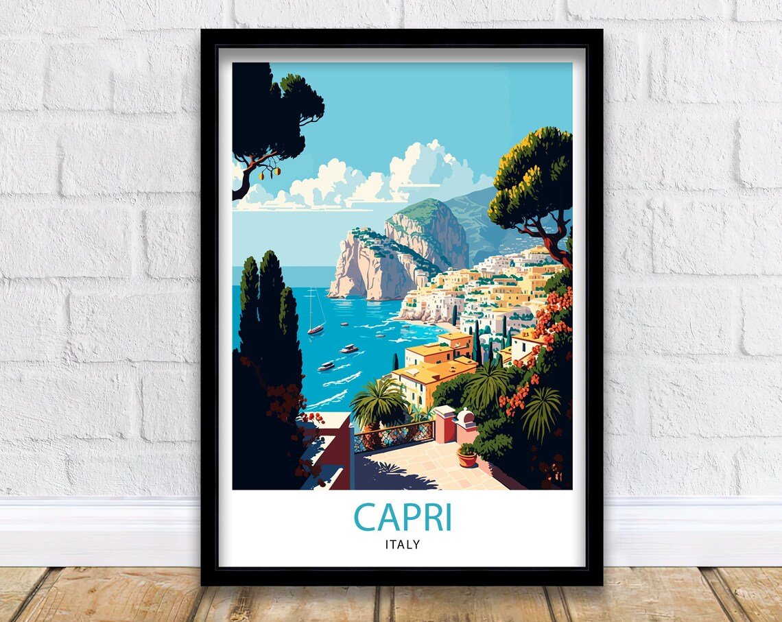 Capri Italy Travel Poster, Home Living Decor