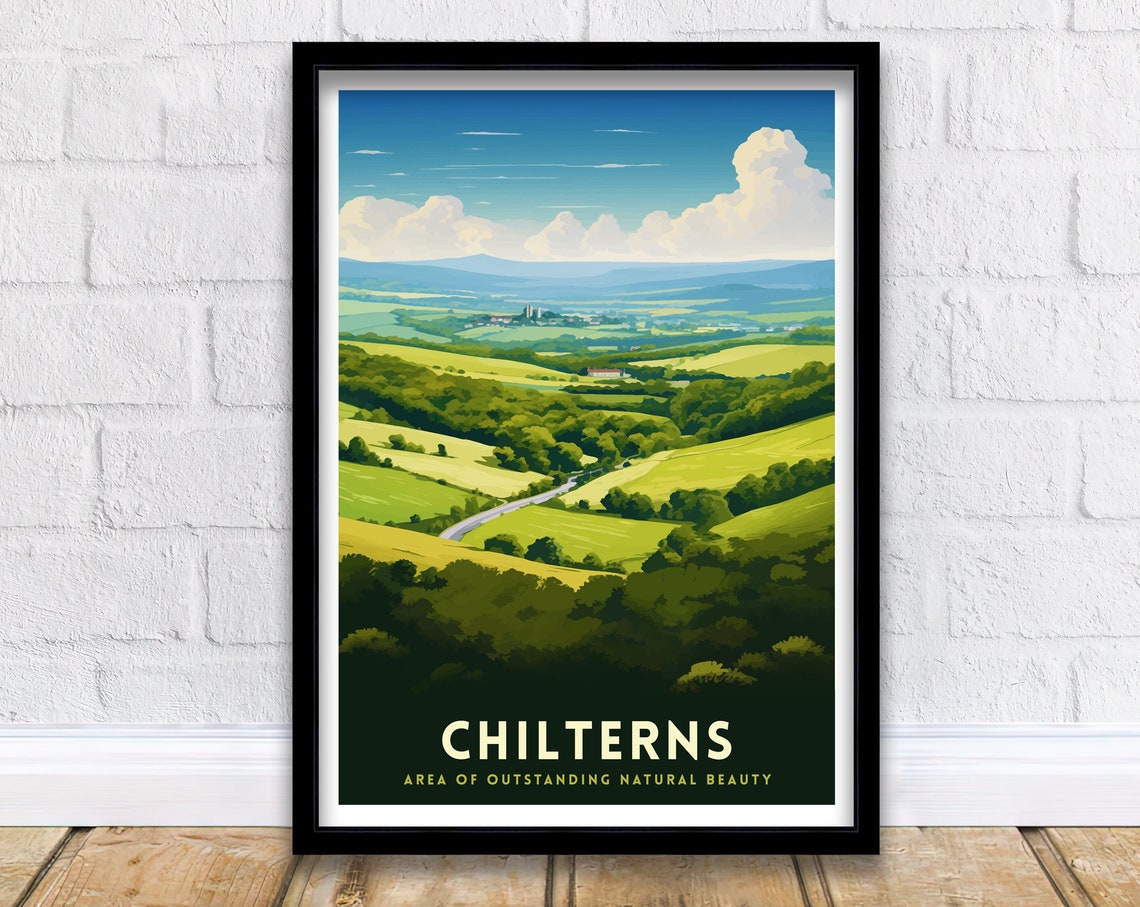 Chilterns England Rolling Hills Green Valleys Nature Art Print