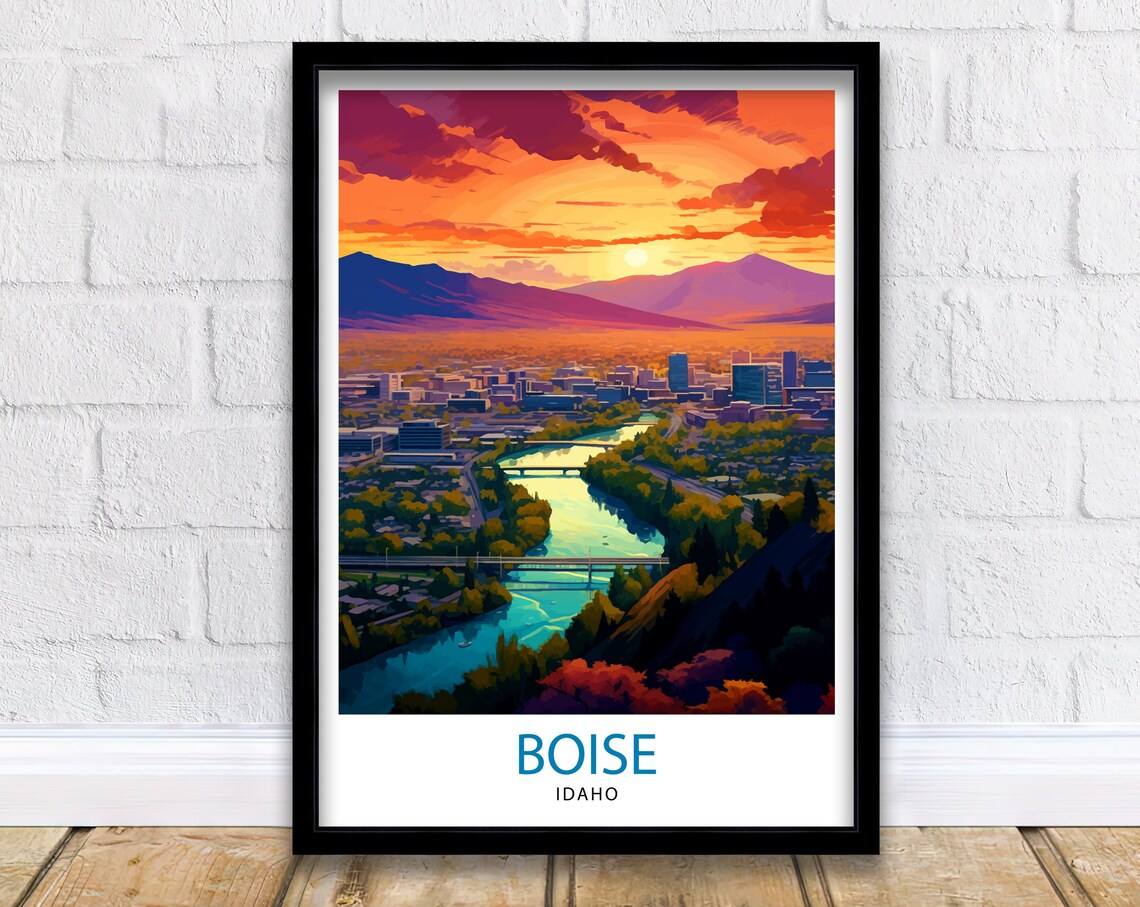 Boise Idaho Travel Poster, Boise Wall Decor