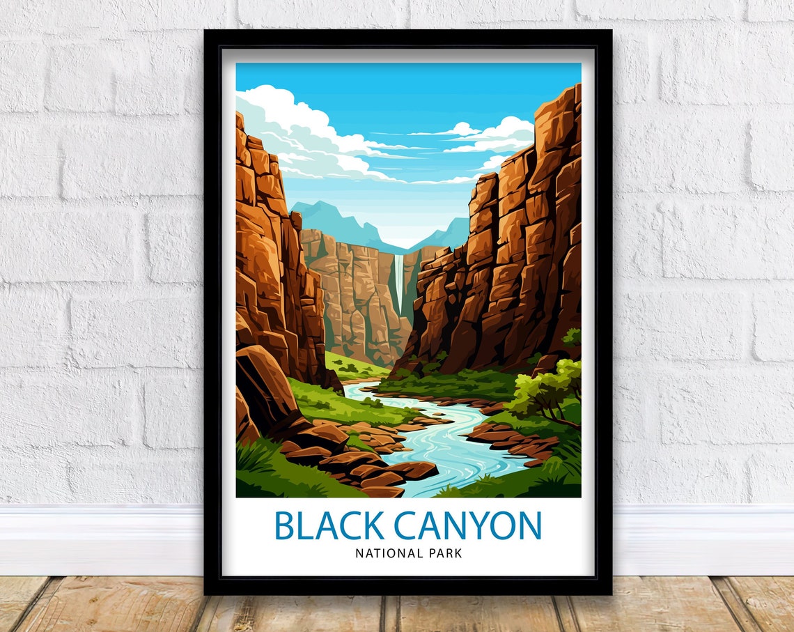 Black Canyon National Park Colorado Travel Print Colorado Wall Decor Black Canyon Poster National Park Travel Prints Colorado Art Print