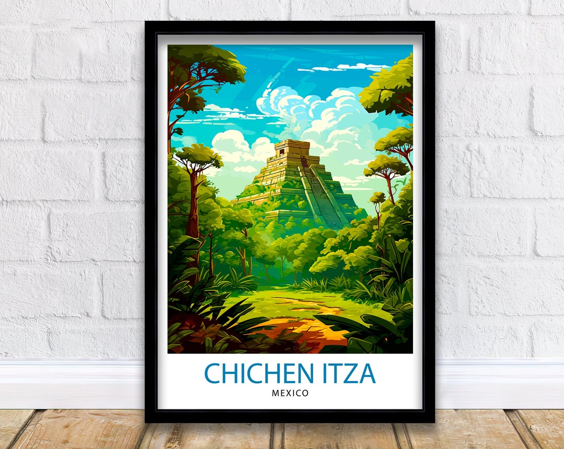Chichen Itza Mexico Travel Print Chichen Itza Wall Decor Chichen Itza Poster Chichen Itza Art Print Chichen Itza Wall Art Chichen Itza