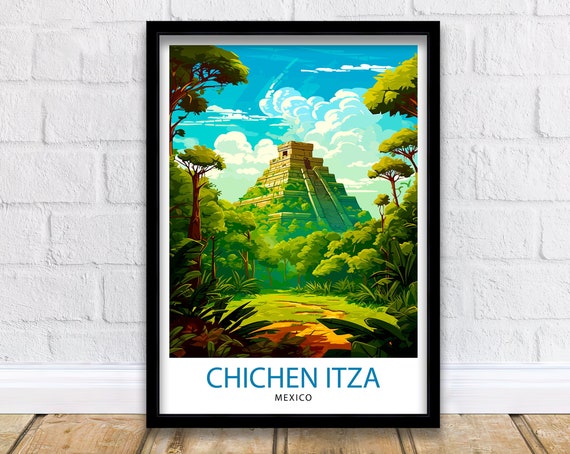 Chichen Itza Mexico Travel Print Chichen Itza Wall Decor Chichen Itza Poster Chichen Itza Art Print Chichen Itza Wall Art Chichen Itza