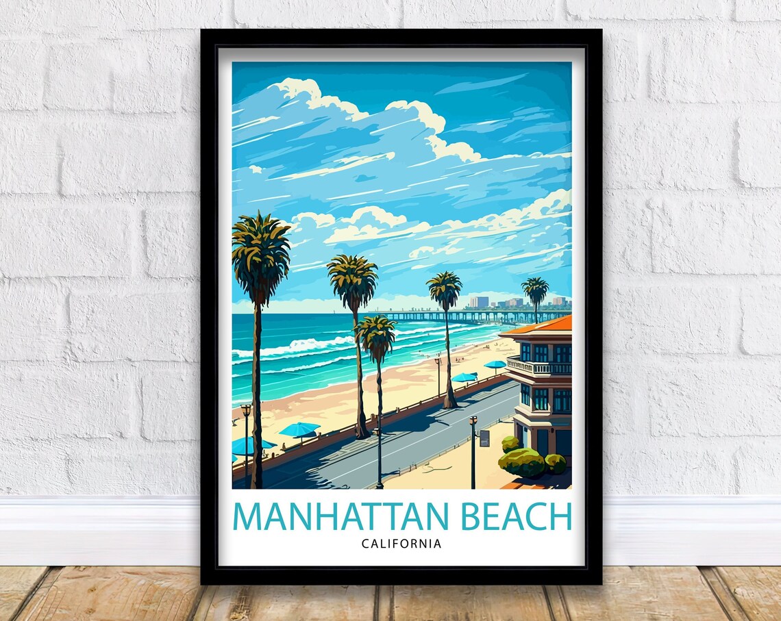Manhattan Beach California Travel Poster, Travel Print
