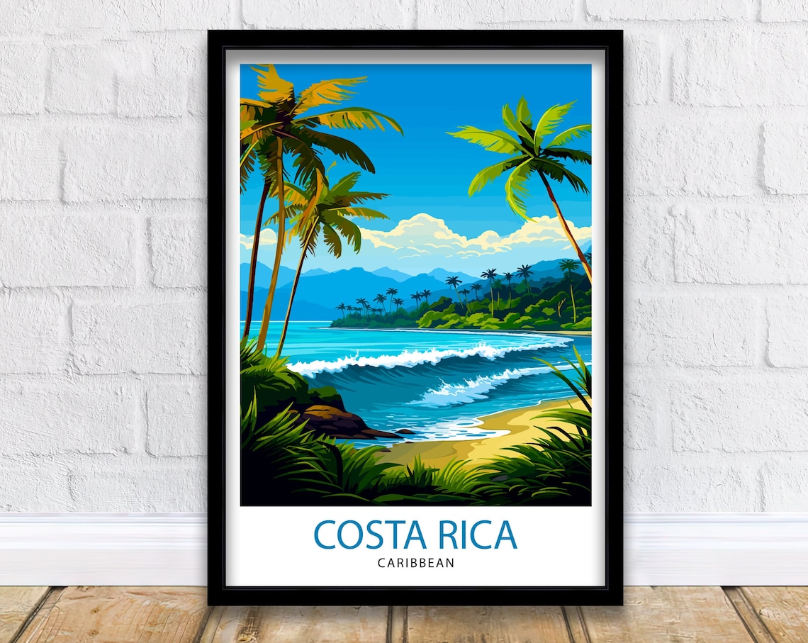 Costa Rica Caribbean Tropical Rainforest Travel Poster