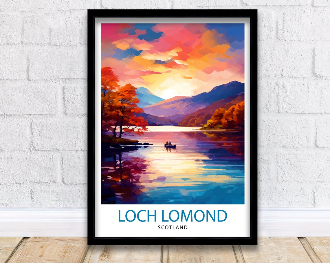 Loch Lomond Travel Poster, Scotland Wall Decor