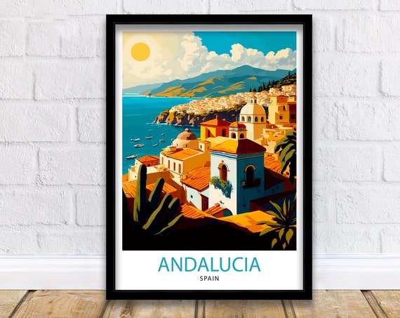 Andalucia Spain Travel Poster, Spanish Decor