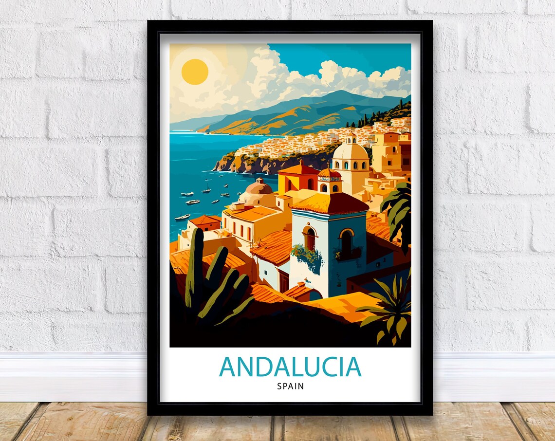 Andalucia Spain Travel Poster, Spanish Decor