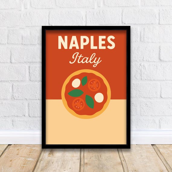 Naples Italy Vintage Travel Poster Wall Art Print Scenic City Gift For Lovers Wanderlust Decor