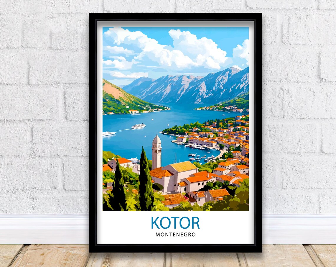 Kotor Montenegro Travel Poster, Wall Decor
