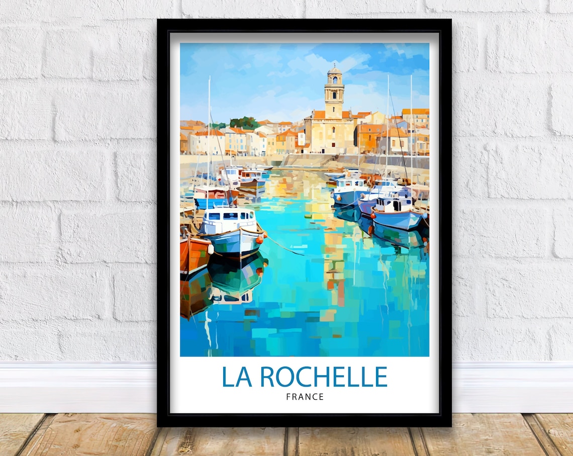 La Rochelle Travel Poster, France Illustration