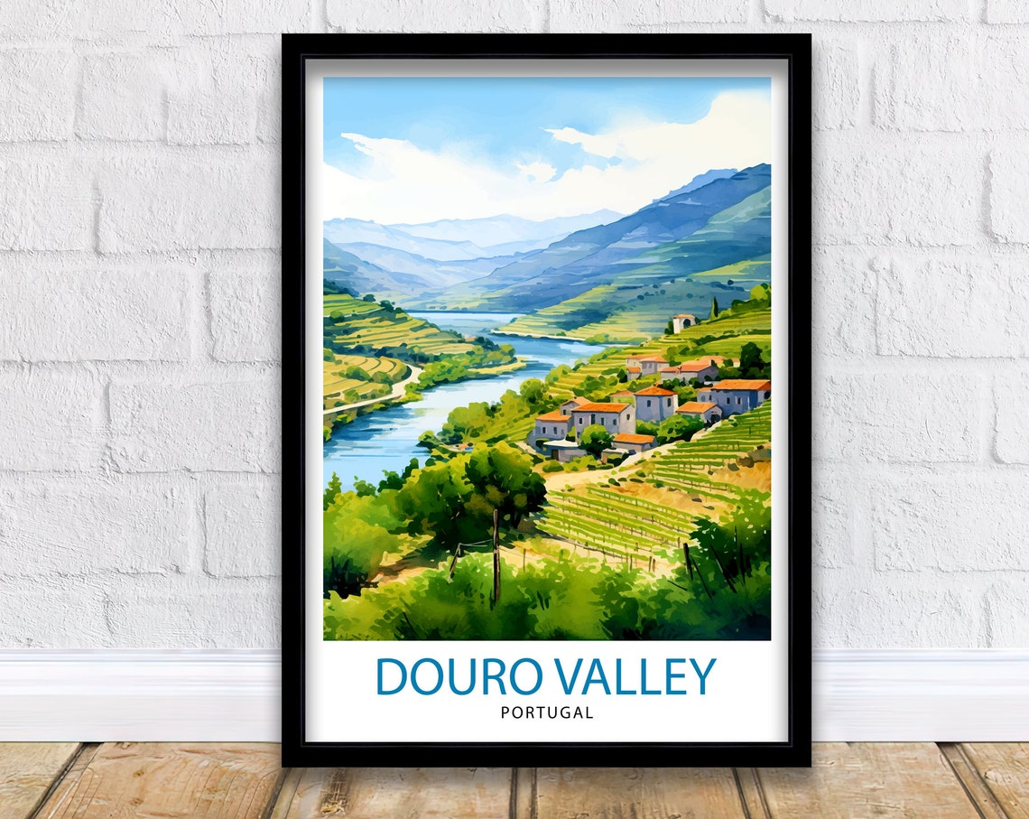 Douro Valley Portugal River Vineyard Terraces Landscape Poster