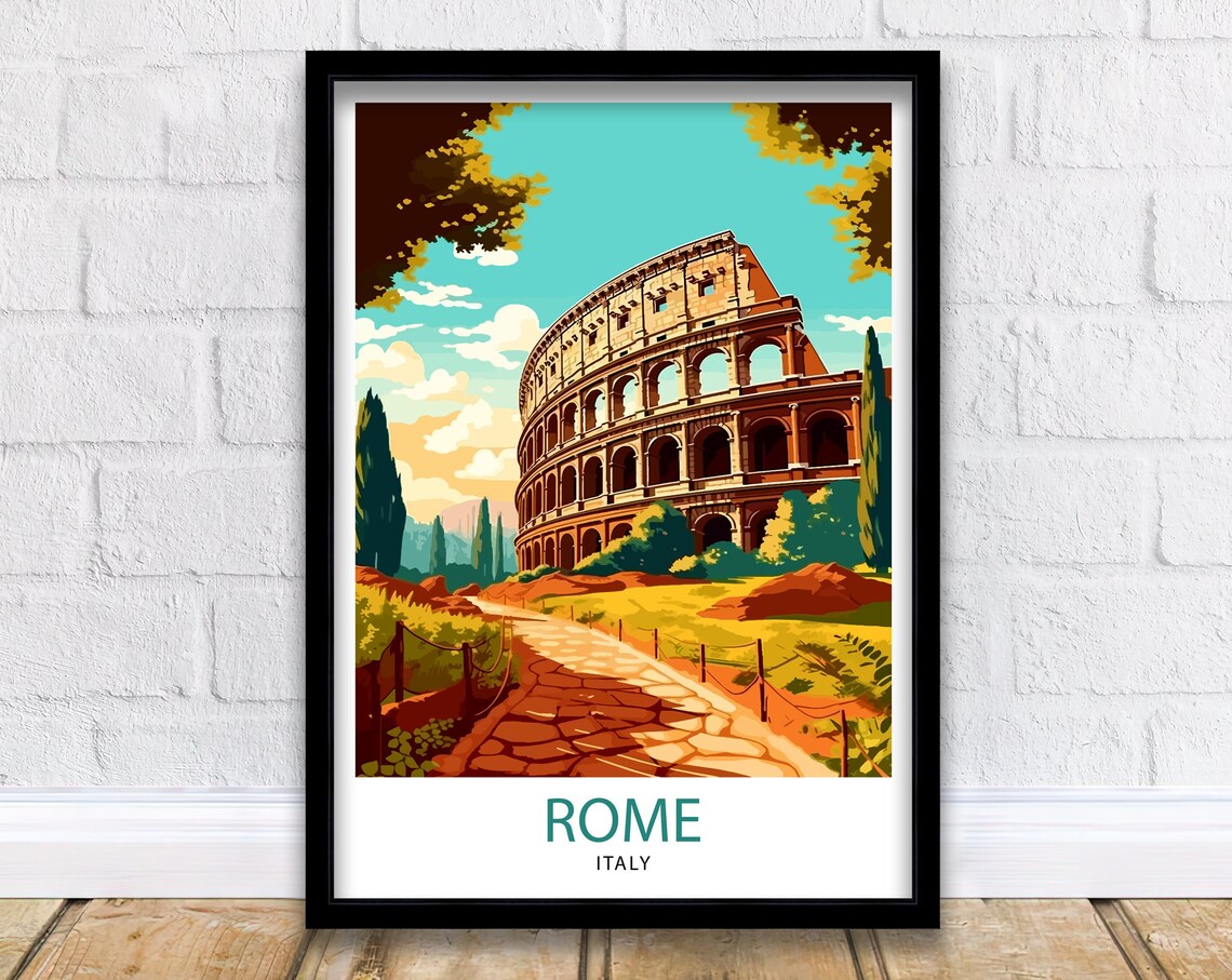 Rome Italy Travel Poster, Rome Wall Decor