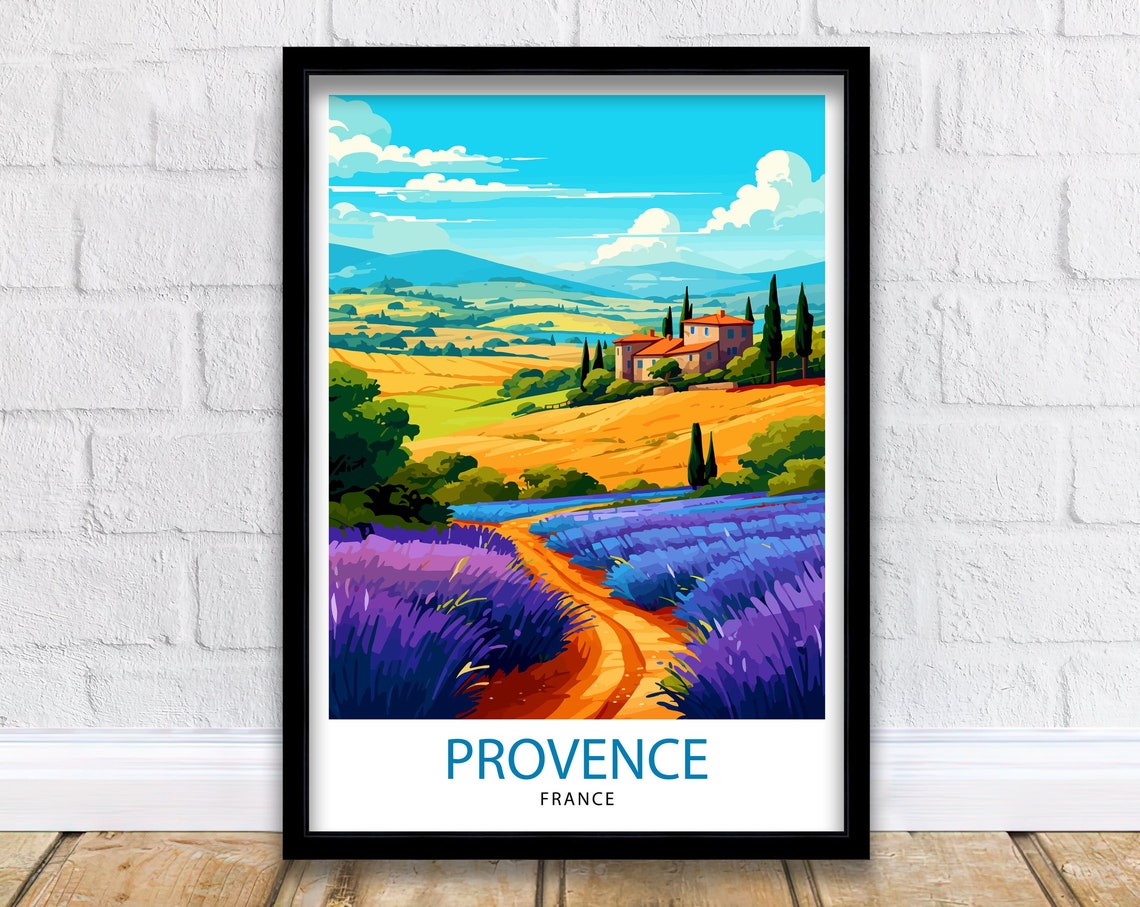 Provence France Travel Print Provence Wall Decor Provence Home Living Decor Provence France Illustration Travel Poster Gift For Provence