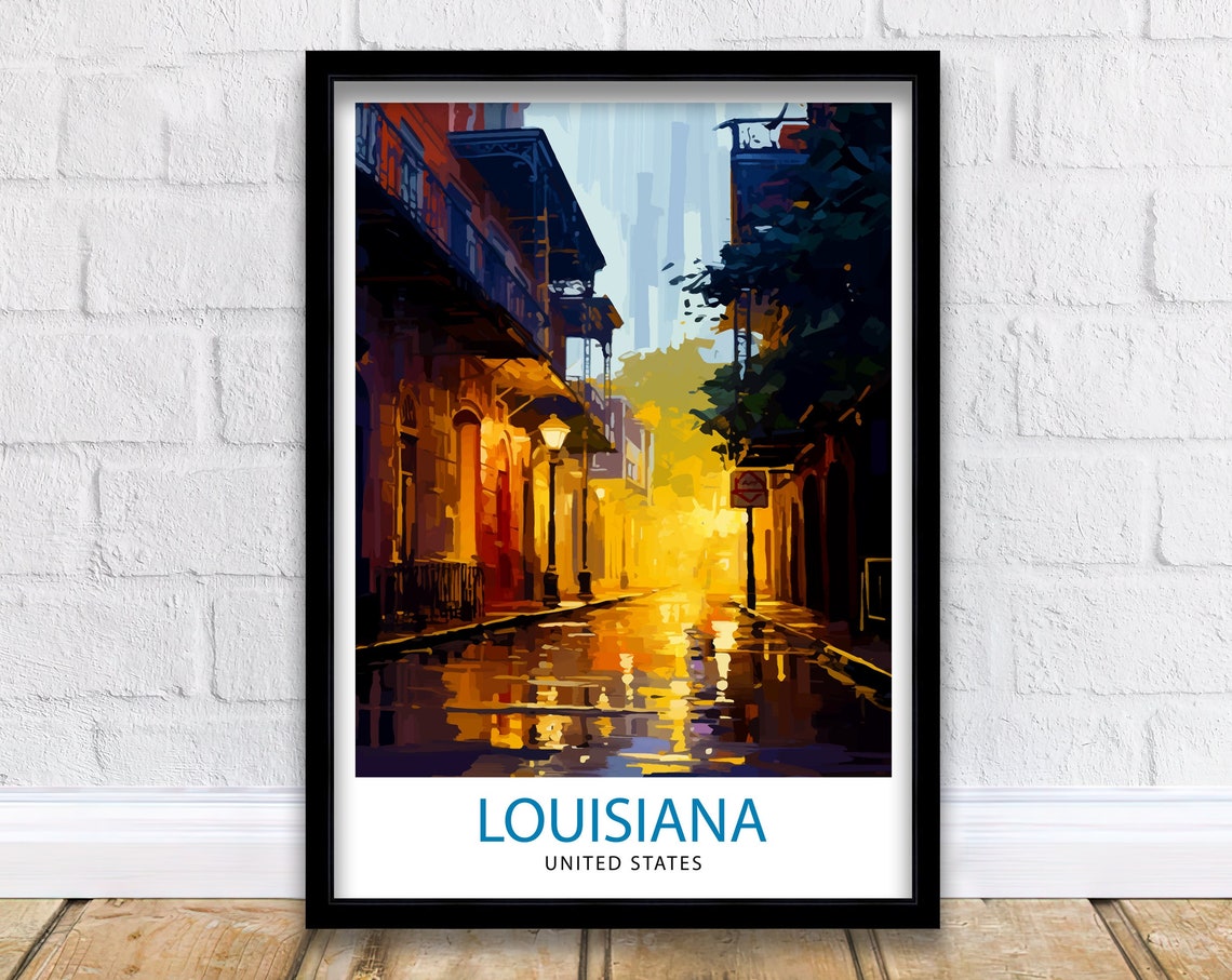 Louisiana United States Travel Print Louisiana Wall Decor Louisiana Poster Usa Travel Prints Louisiana Art Print Louisiana
