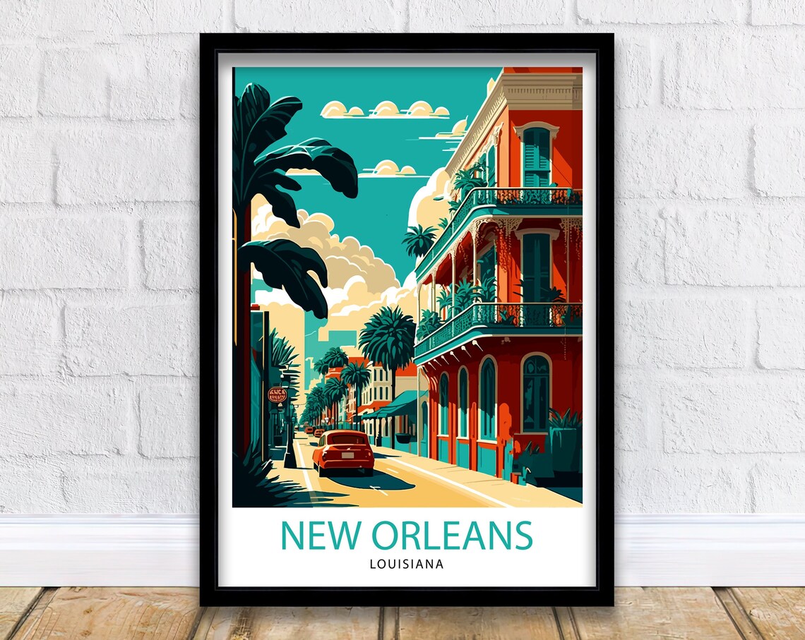 New Orleans Travel Poster, New Orleans Home Decor