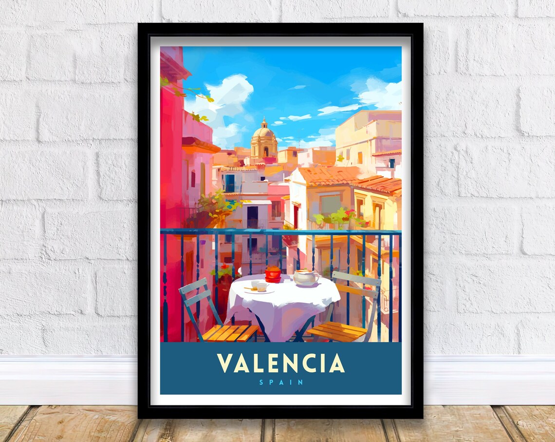 Valencia Spain Vibrant Cityscape Art Print
