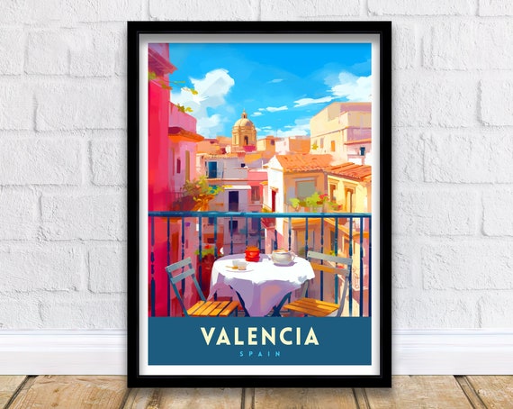 Valencia Spain Vibrant Cityscape Art Print