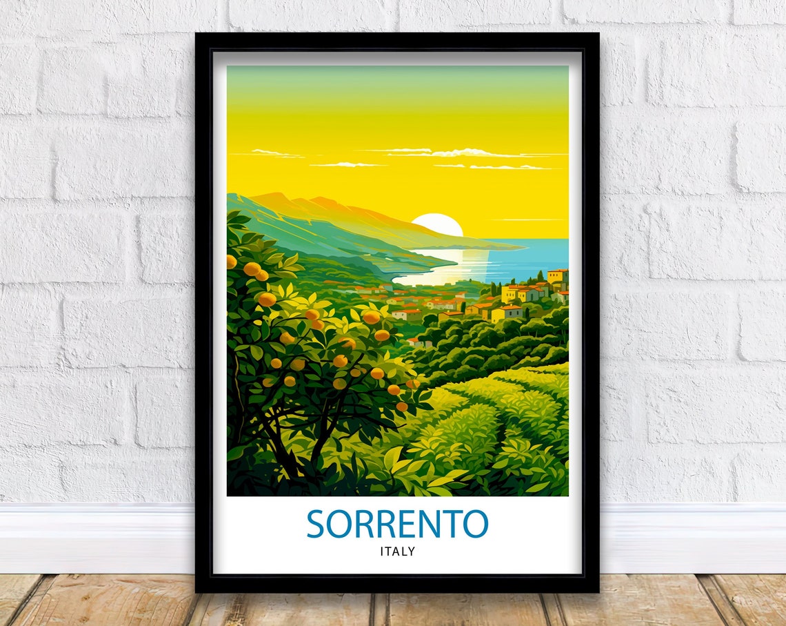 Sorrento Italy Travel Print Sorrento Wall Decor Sorrento Poster Italy Travel Prints Sorrento Art Print Sorrento Italy Illustration