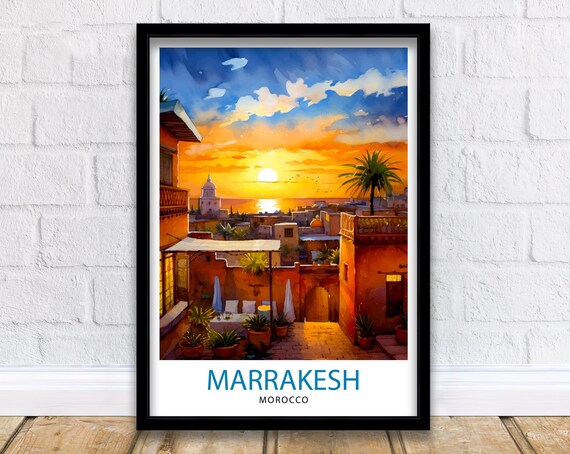 Marrakesh Travel Print Marrakesh Poster Morocco Print Morocco Marrakesh Travel Poster Marrakesh Wall Art Morocco Poster