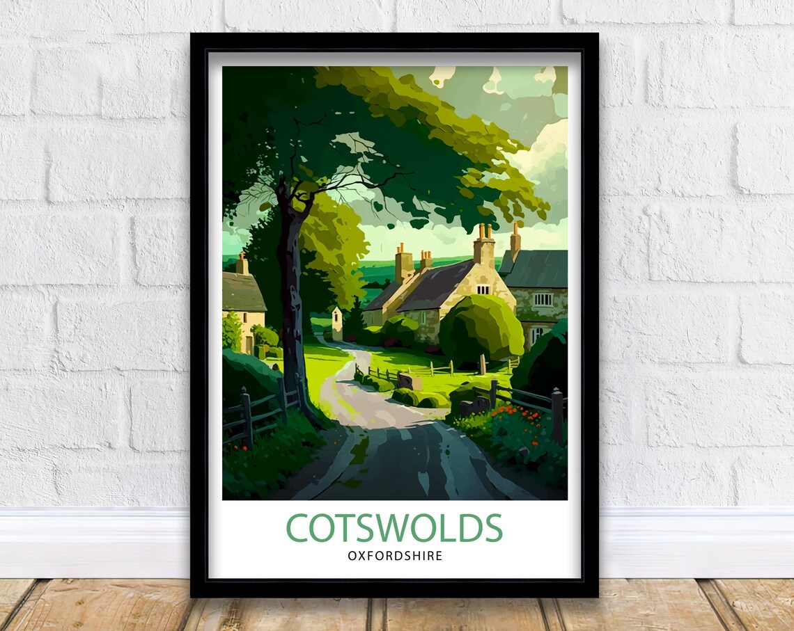 Cotswolds Travel Poster, Home Decor Print