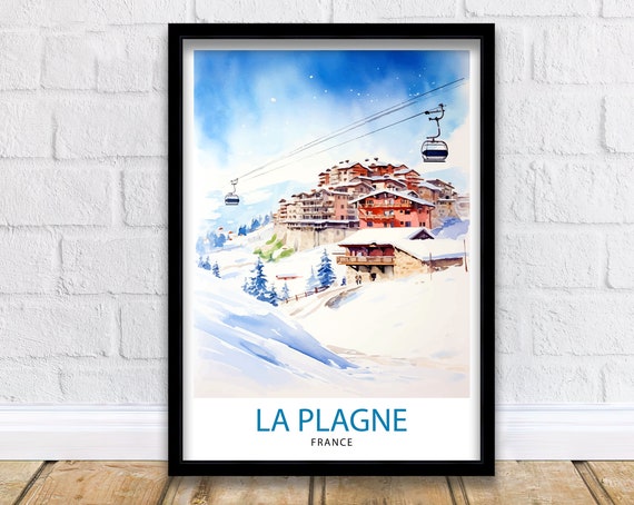 La Plagne France Print La Plagne Decor La Plagne Poster La Plagne Art La Plagne Wall Art Gift For Ski Enthusiasts La Plagne Home Decor