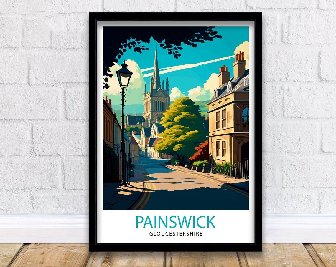 Painswick Gloucestershire Cotswold Church Street Travel Poster