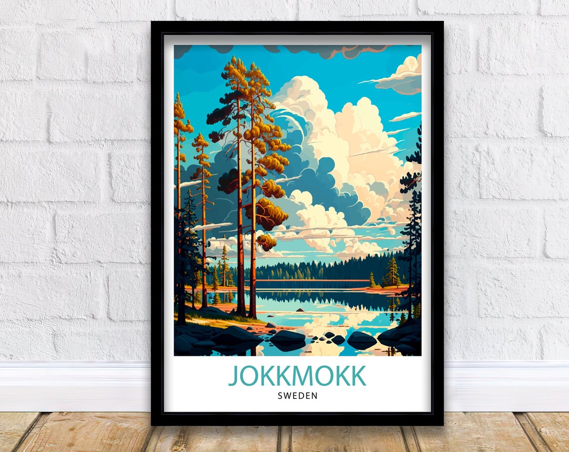 Jokkmokk Sweden Travel Poster, Europe Wall Art