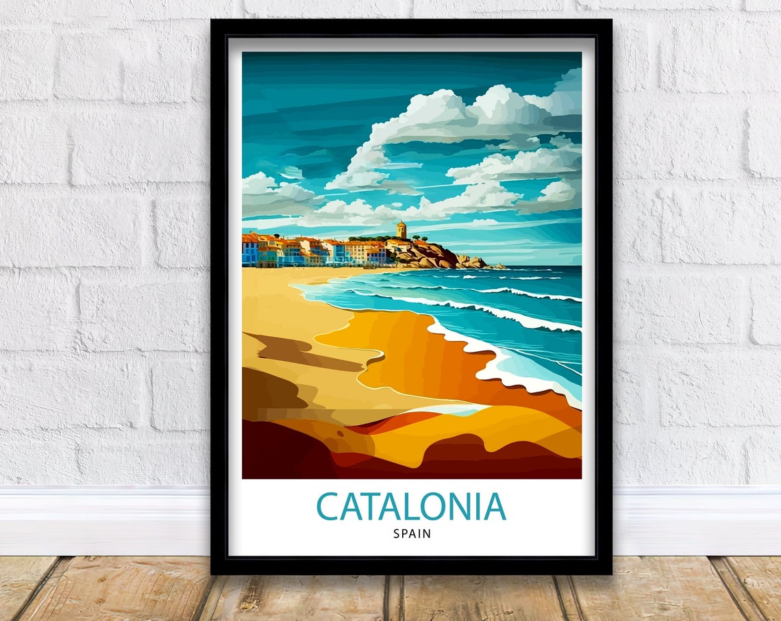 Catalonia Spain Travel Print Catalonia Wall Decor Catalonia Home Living Decor Catalonia Spain Illustration Travel Poster Gift For Catalonia