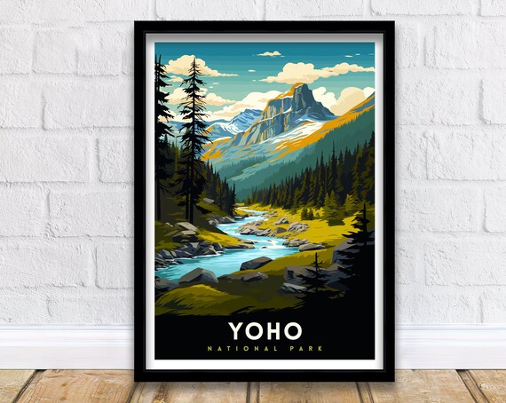 Yoho National Park Canadian Rockies Vintage Landscape Poster