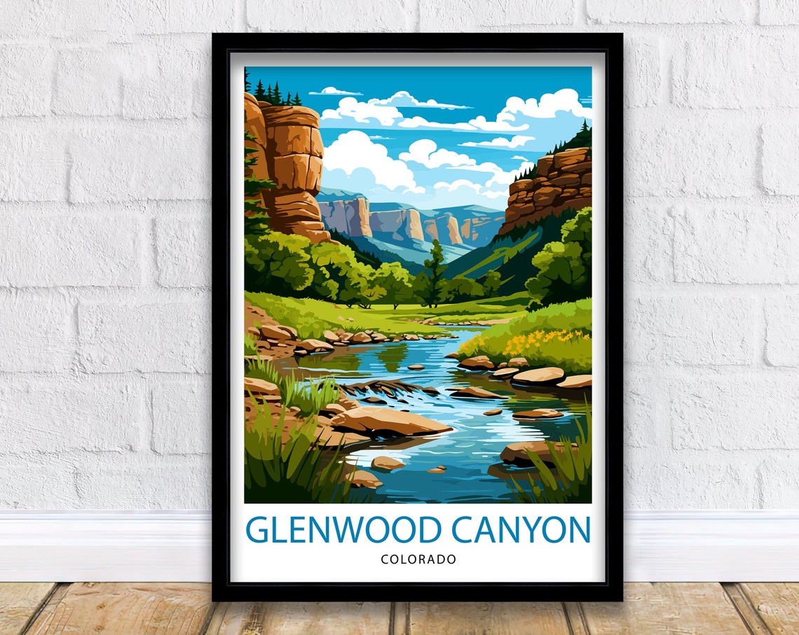 Glenwood Canyon Colorado River Gorge Red Rock Cliffs Scenic Poster