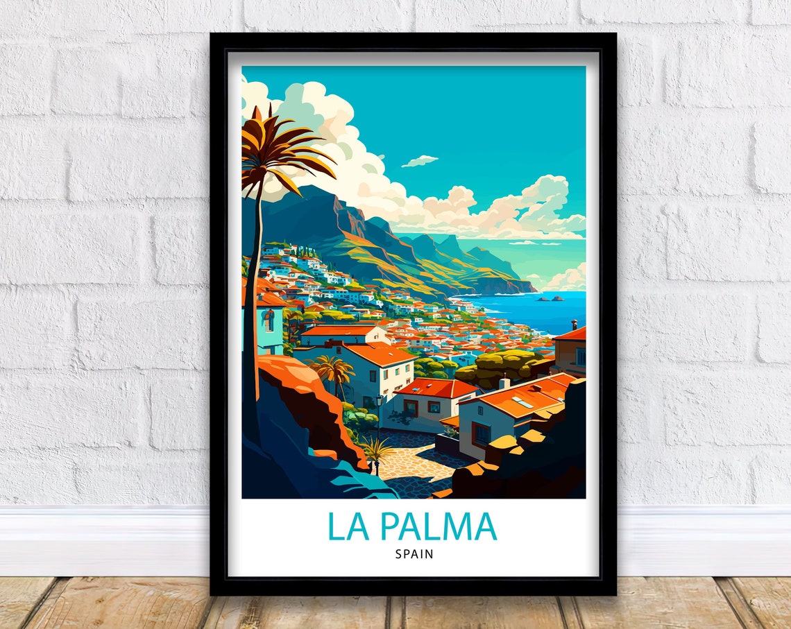 La Palma Travel Print La Palma Wall Art La Palma Home Decor La Palma Illustration La Palma Travel Poster Gift For La Palma Spain Wall Art