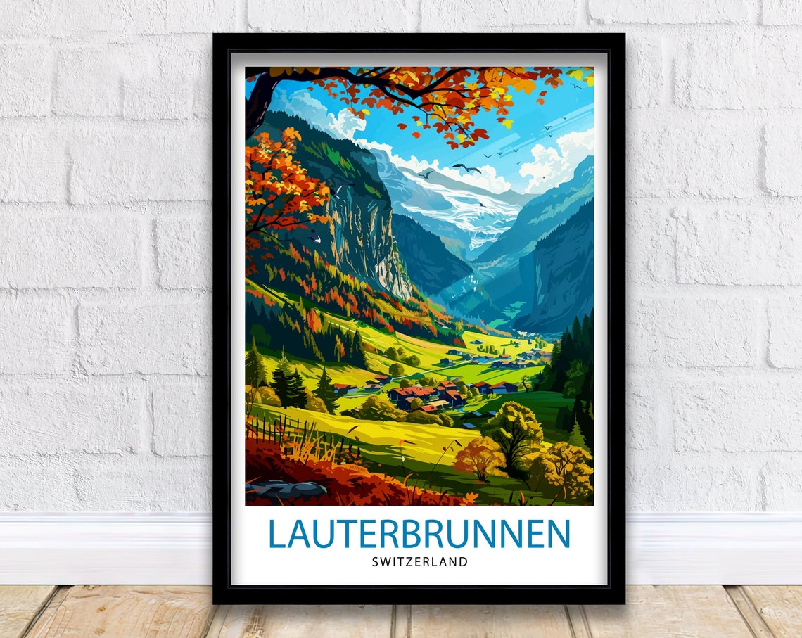 Lauterbrunnen Switzerland Alpine Valley Autumn Foliage Poster