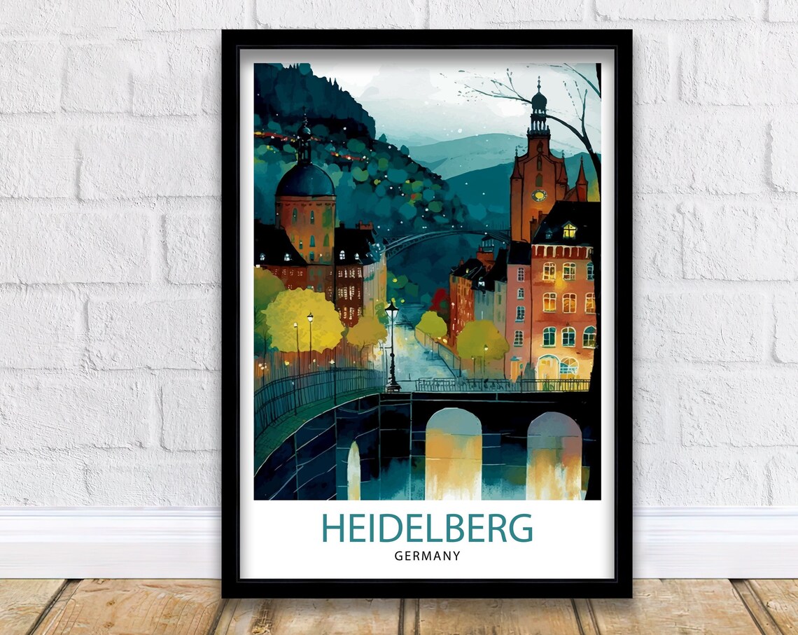 Heidelberg Germany Travel Poster, Europe Wall Decor